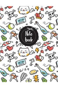 Notebook: Cute Cat Cover: Notebook Journal Diary, 2 inside patterns Notebook: Lined 60 pages and Blank No Lined 60 pages, Total 120 pages (8.5" x 11")