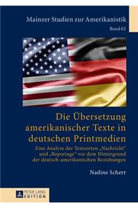 Uebersetzung amerikanischer Texte in deutschen Printmedien