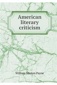 American Literary Criticism