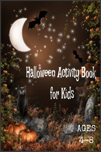 Halloween Activity Book for Kids Ages 4-8 size 8.5x11 inch