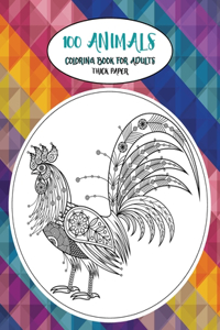 Coloring Book for Adults Thick paper - 100 Animals