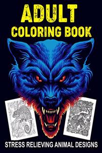 Adult Coloring Book Stress Relieving Animal Designs