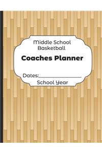Middle School Basketball Coaches Planner Dates