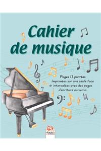 Cahier de musique 12 portées