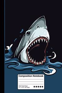 Great White Shark Ocean Attack Composition Notebook