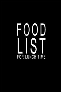 Food List For Lunch Time