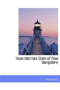 Town Warrant State of New Hampsbire
