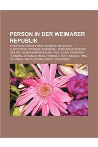 Person in Der Weimarer Republik