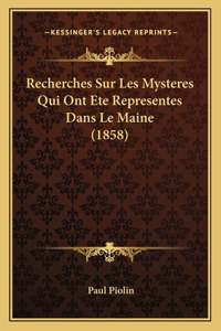 Recherches Sur Les Mysteres Qui Ont Ete Representes Dans Le Maine (1858)
