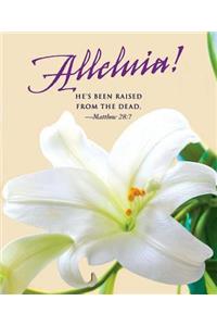 He's Been Raised Lilies Easter Bulletin, Large (Pkg of 50)