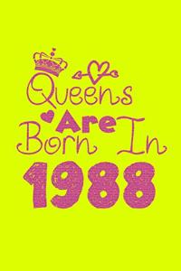 Queens Are Born In 1988 Notebook