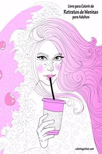 Livro para Colorir de Retratos de Meninas para Adultos