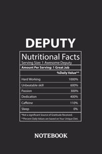 Nutritional Facts Deputy Awesome Notebook