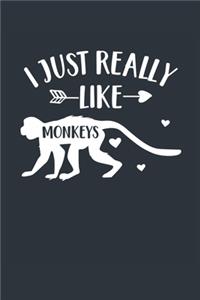 I Just Really Like Monkeys Notebook - Monkey Gift for Monkey Lovers - Monkey Journal - Monkey Diary