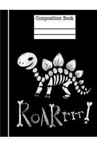 Dinosaur Bones Roar Composition Notebook - 4x4 Quad Ruled