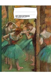 Edgar Degas Dancers Pink and Green Dot Grid Journal Notebook