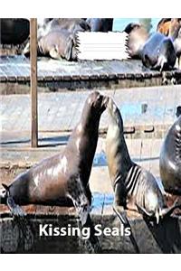 Seals Kissing on Cover collegeruledlinepaper Composition Book
