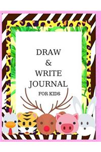 Draw & Write Journal for Kids: Ages 4-8 Childhood Learning, Preschool Activity Book 100 Pages Size 8.5x11 Inch