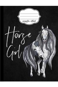 Horse Girl Composition Notebook - Wide Ruled