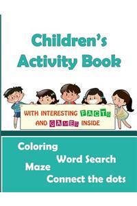Children's Activity Book (Coloring, Word Search, Maze, Connect the Dots)