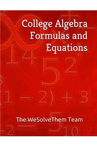 College Algebra Formulas and Equations
