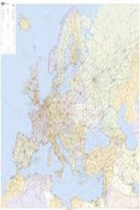 Europe political wall map