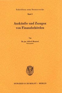 Auskunfte Und Zusagen Von Finanzbehorden