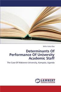 Determinants of Performance of University Academic Staff