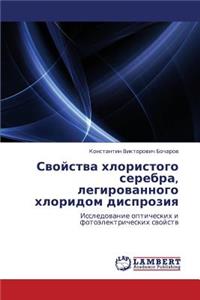 Svoystva Khloristogo Serebra, Legirovannogo Khloridom Disproziya