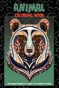 Animal - Coloring Book - 100 Animals designs in a variety of intricate patterns