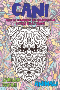 Libri da colorare per alleviare lo stress per le donne - Livello facile - Animali - Cani