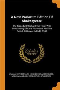 A New Variorum Edition Of Shakespeare