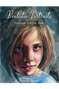 Realistic Portraits Grayscale Coloring Book