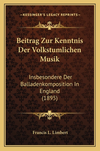 Beitrag Zur Kenntnis Der Volkstumlichen Musik