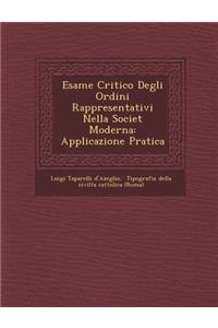 Esame Critico Degli Ordini Rappresentativi Nella Societ� Moderna