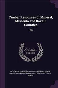 Timber Resources of Mineral, Missoula and Ravalli Counties