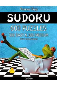 Famous Frog Sudoku 600 Puzzles With Solutions. 300 Easy and 300 Medium