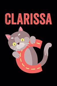 Clarissa: Animals Coloring Book for Kids, Weekly Planner, and Lined Journal Animal Coloring Pages. Personalized Custom Name Initial Alphabet Christmas or Birt