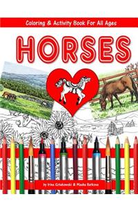 Horses Coloring and Activity Book for All Ages