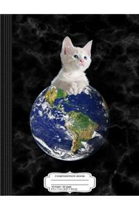 Space Kitten Ruler of Earth Composition Notebook