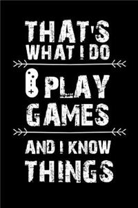 That's What I Do I Play Games and I Know Things