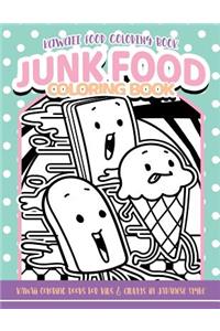 Kawaii Food Coloring Book Junk Food Coloring Book