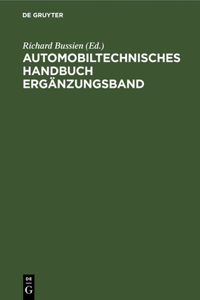 Automobiltechnisches Handbuch Ergänzungsband