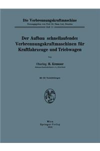 Der Aufbau Schnellaufender Verbrennungskraftmaschinen Für Kraftfahrzeuge Und Triebwagen