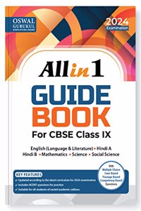 Oswal - Gurukul All in 1 Guide Book for CBSE Class 9 Exam 2024 - NCERT Questions, Latest Syllabus Pattern MCQs/Case/ Passage/Picture Based (English, Hindi A & B, Science, Social Science, Maths)
