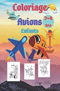 Coloriage Avions: Enfants 3-8 ans-grand format grand 21,59x27,94-parfait à offrir en cadeau .