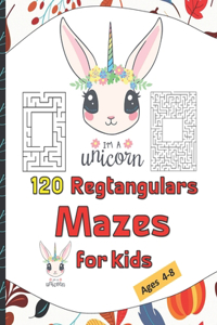 120 Rectangulars Mazes Book For kids Ages 4-8