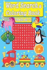 Word Search and Coloring Book For Kids age 3 - 5