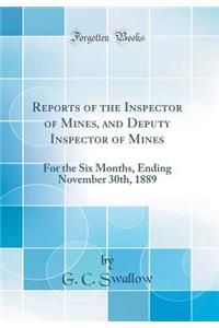 Reports of the Inspector of Mines, and Deputy Inspector of Mines: For the Six Months, Ending November 30th, 1889 (Classic Reprint)