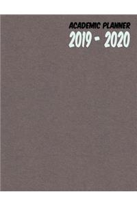 Academic Planner Calendar: 2019 - 2020 High School Student Yearly Organizer - Gray Cardboard